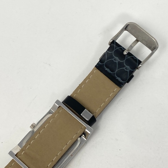 Vivani Watch Women 25mm Silver Tone MOP Dial Black Heart Band New Battery 8" - Picture 12 of 16